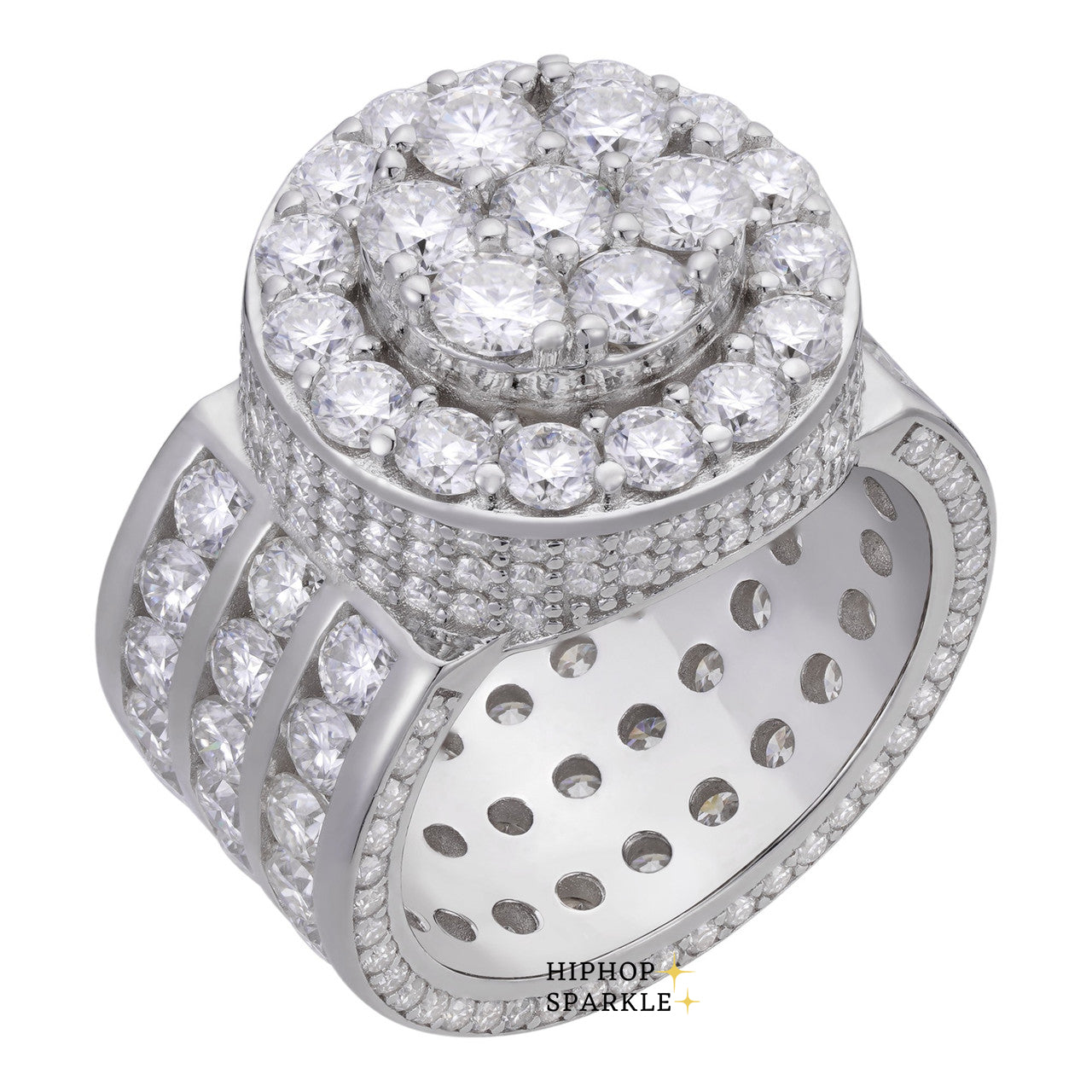 Luxury Moissanite King’s Iced Out Ring – 925 Silver