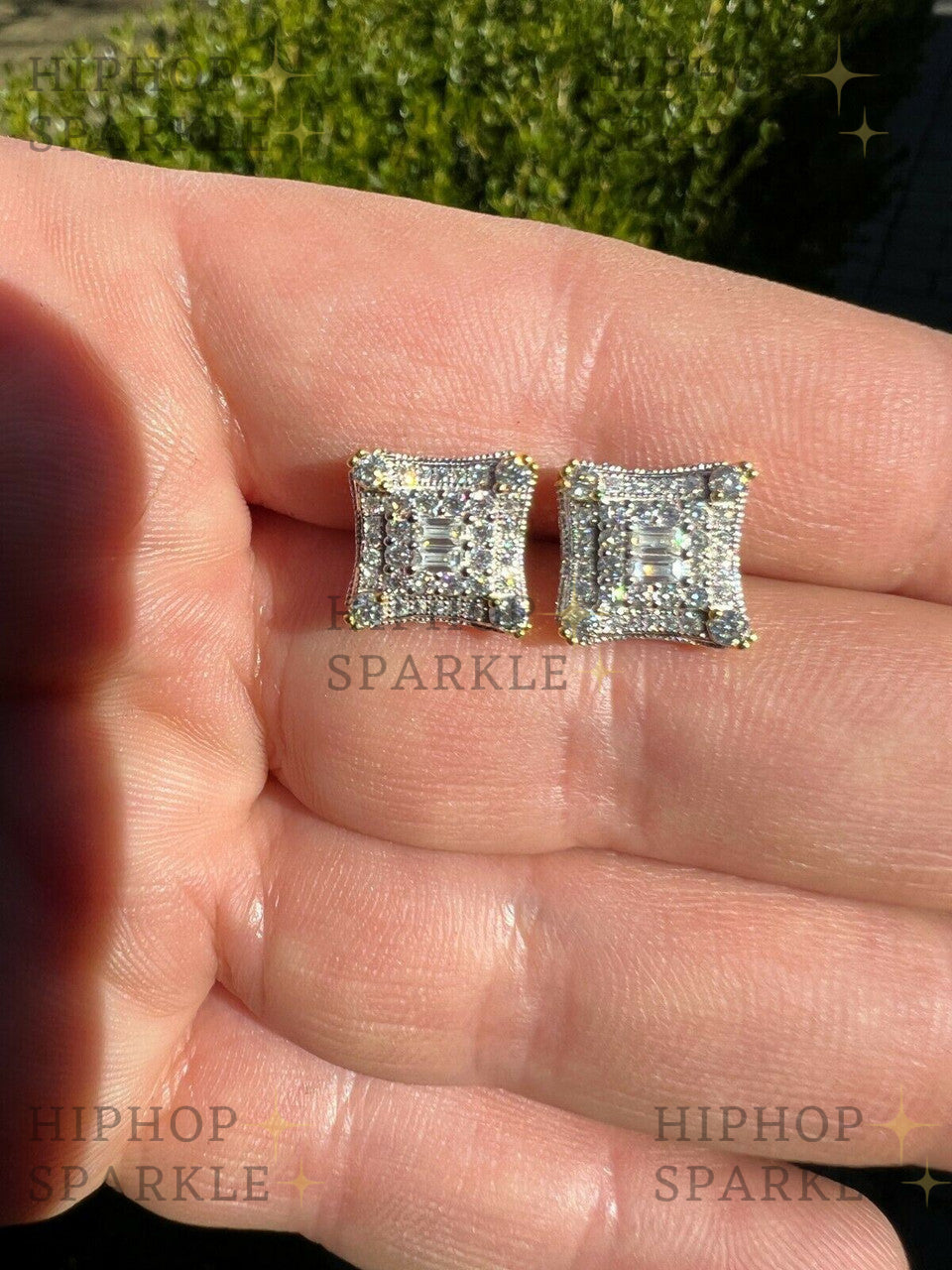 Moissanite NYC Kite Iced Out Earrings - 14k Gold Vermeil & 925 Silver