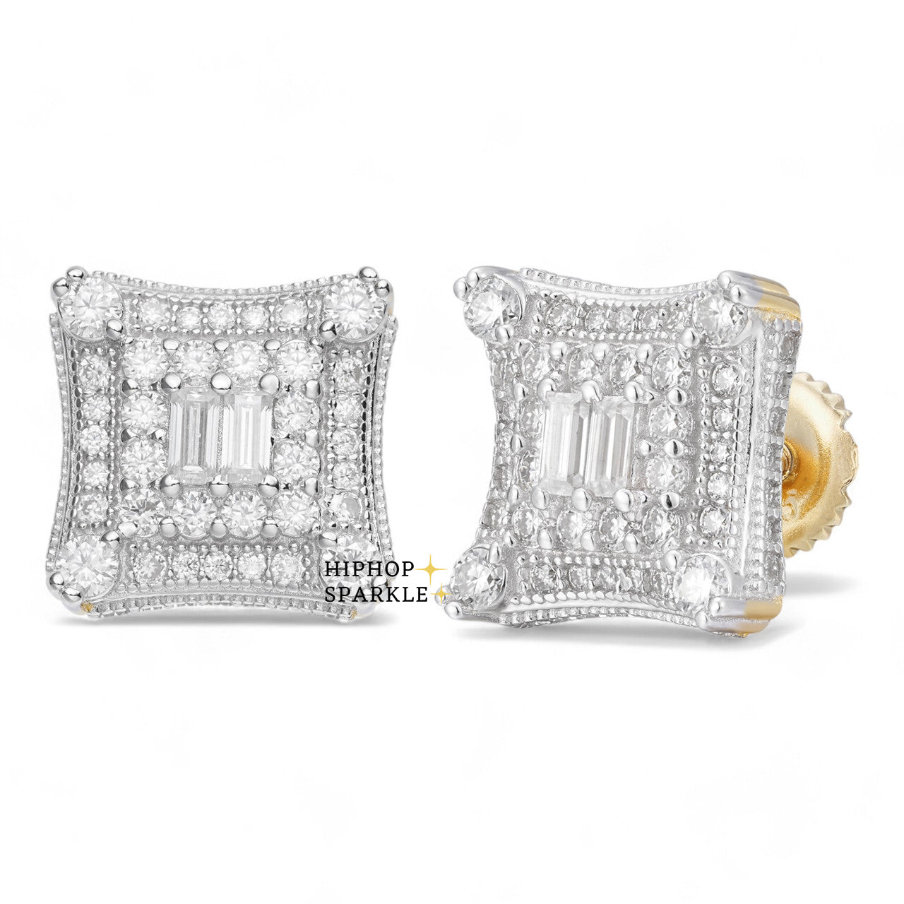 Moissanite NYC Kite Iced Out Earrings - 14k Gold Vermeil & 925 Silver