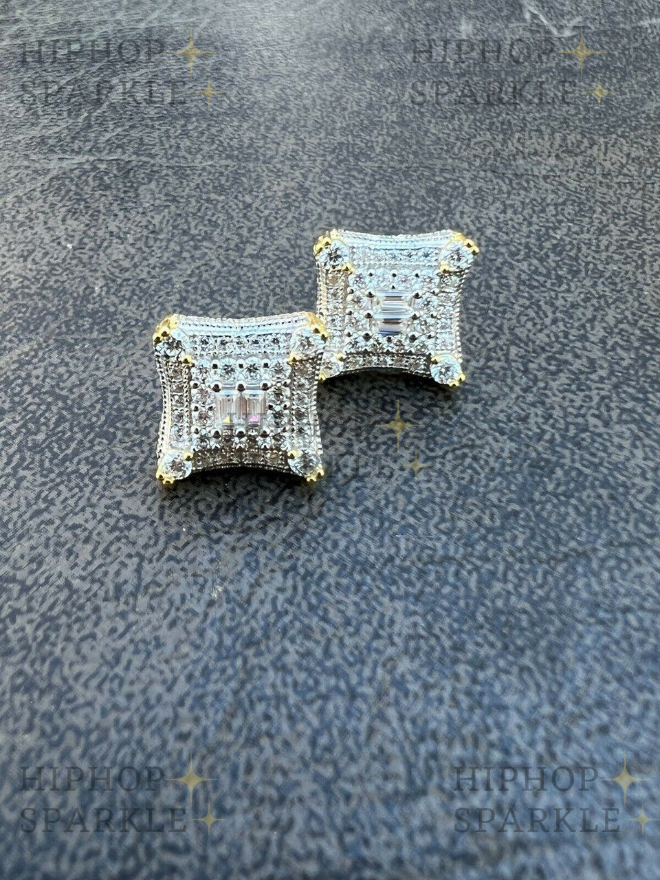 Moissanite NYC Kite Iced Out Earrings - 14k Gold Vermeil & 925 Silver