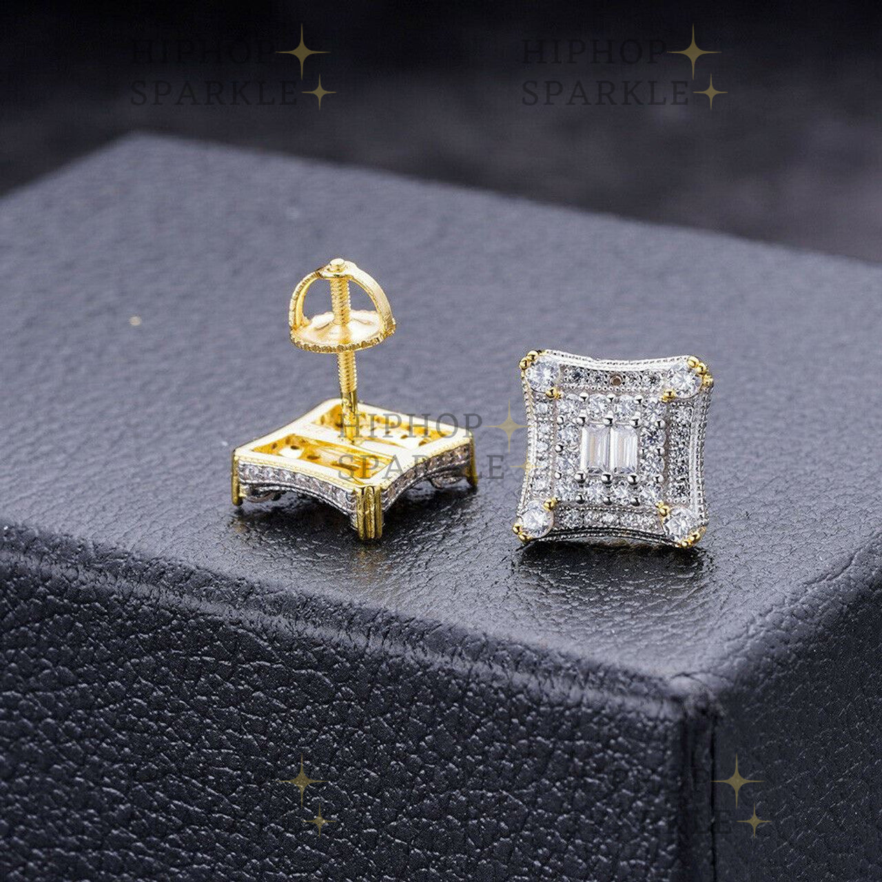 Moissanite NYC Kite Iced Out Earrings - 14k Gold Vermeil & 925 Silver