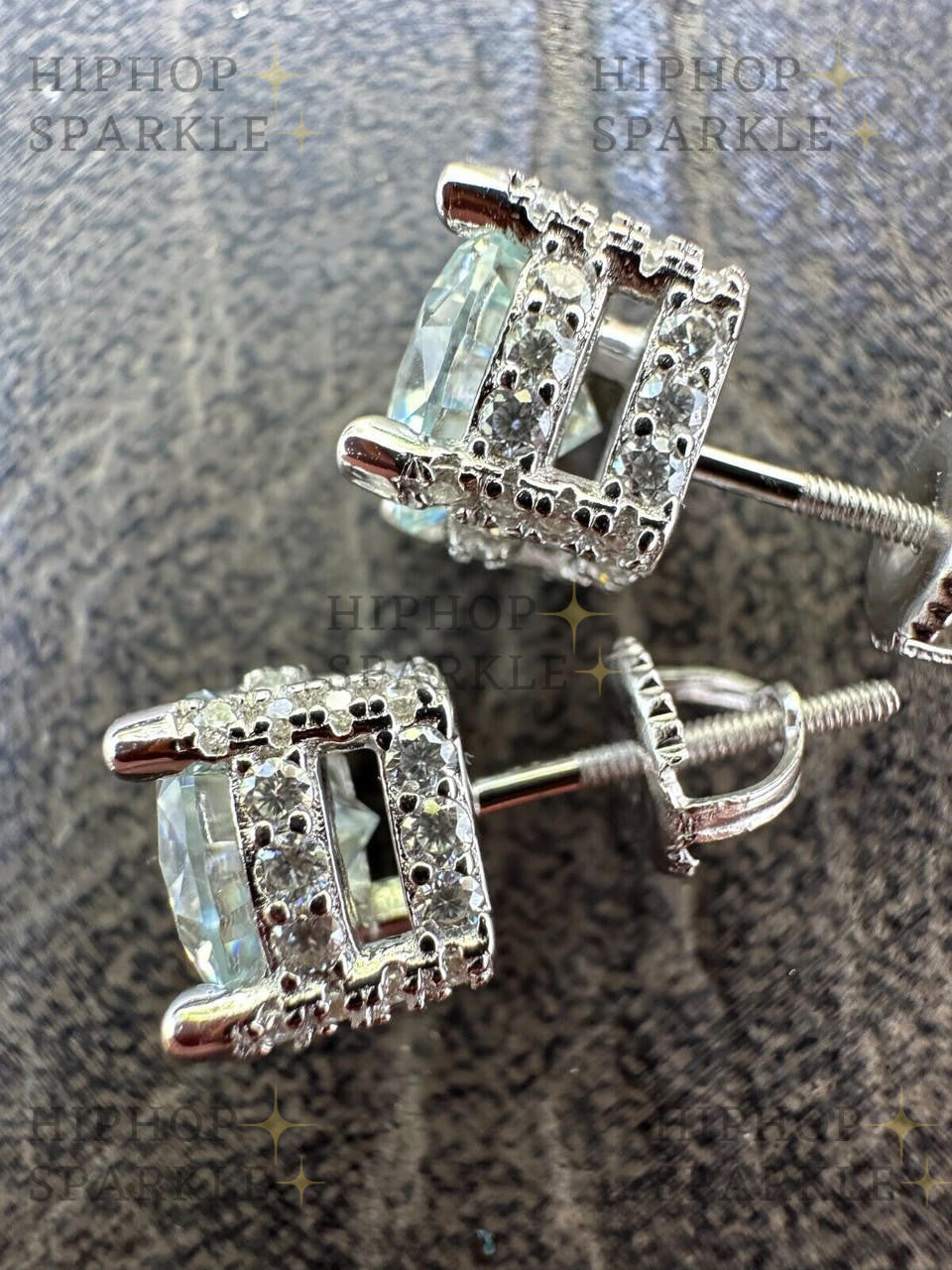 Moissanite Solitaire Stud Earrings - 925 Silver, Stones On All Sides, 5mm-8mm