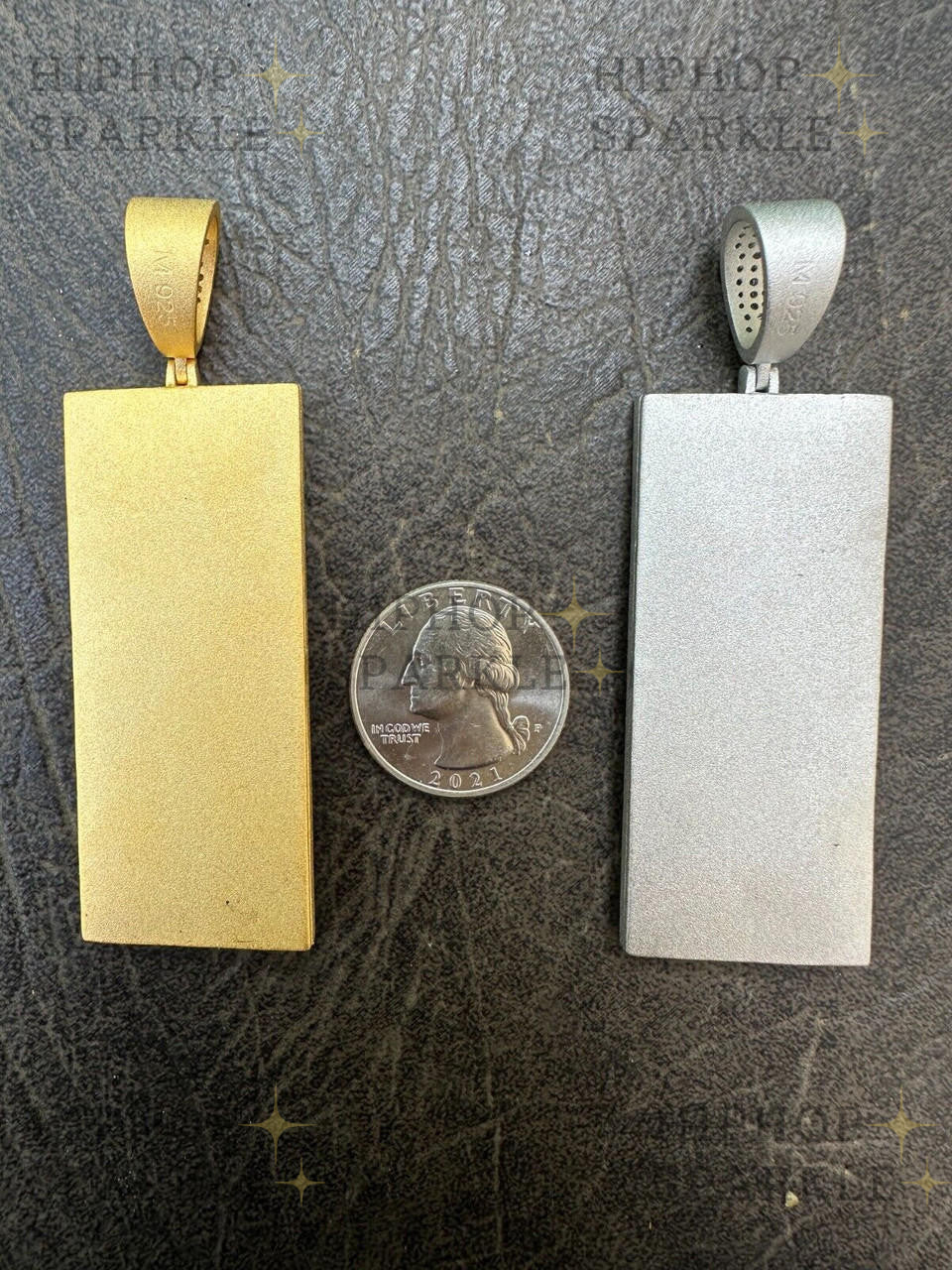 Moissanite Hip Hop $100 Dollar Bill Pendant - 14k Gold Vermeil & 925 Silver