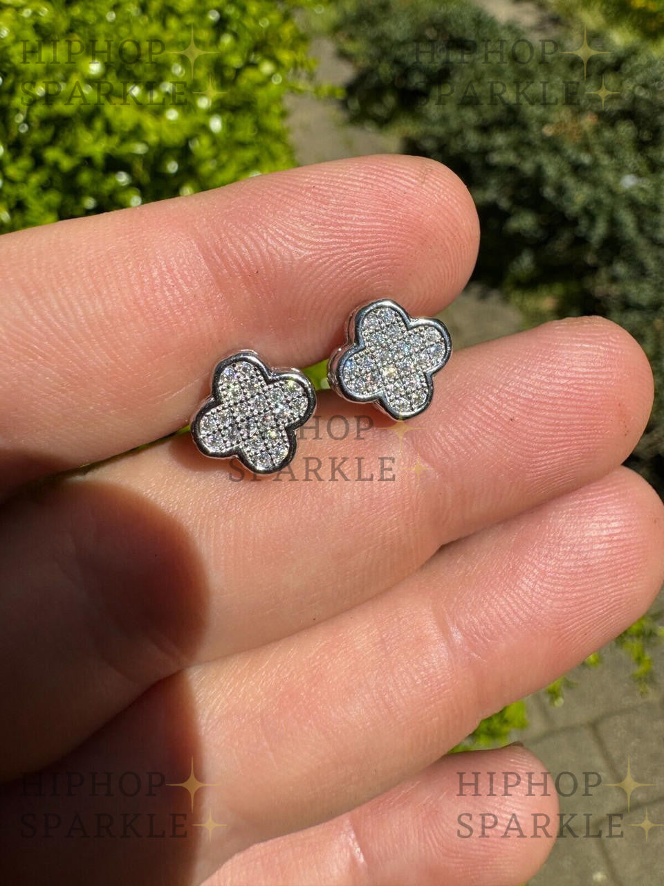 Moissanite Clover Fashionista Iced Out Earrings - 925 Silver