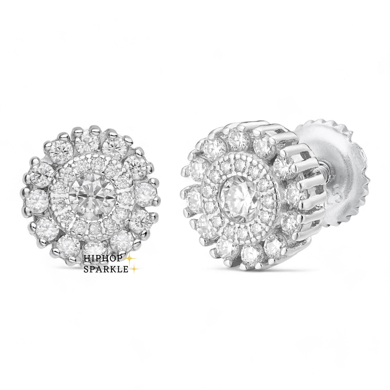 Moissanite Roma Italian Classic Iced Out Earrings - 925 Silver