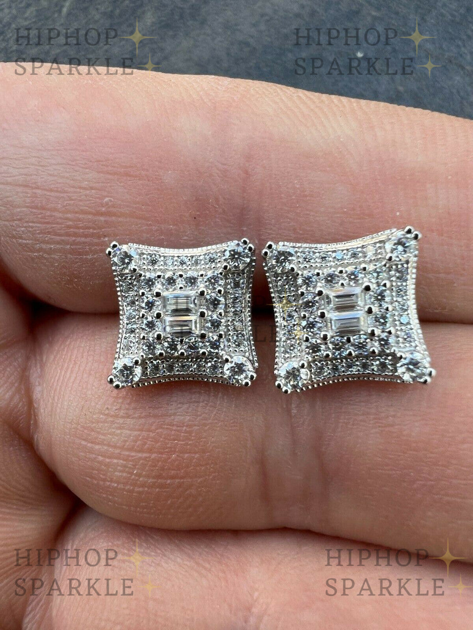 Moissanite NYC Kite Iced Out Earrings - 925 Silver