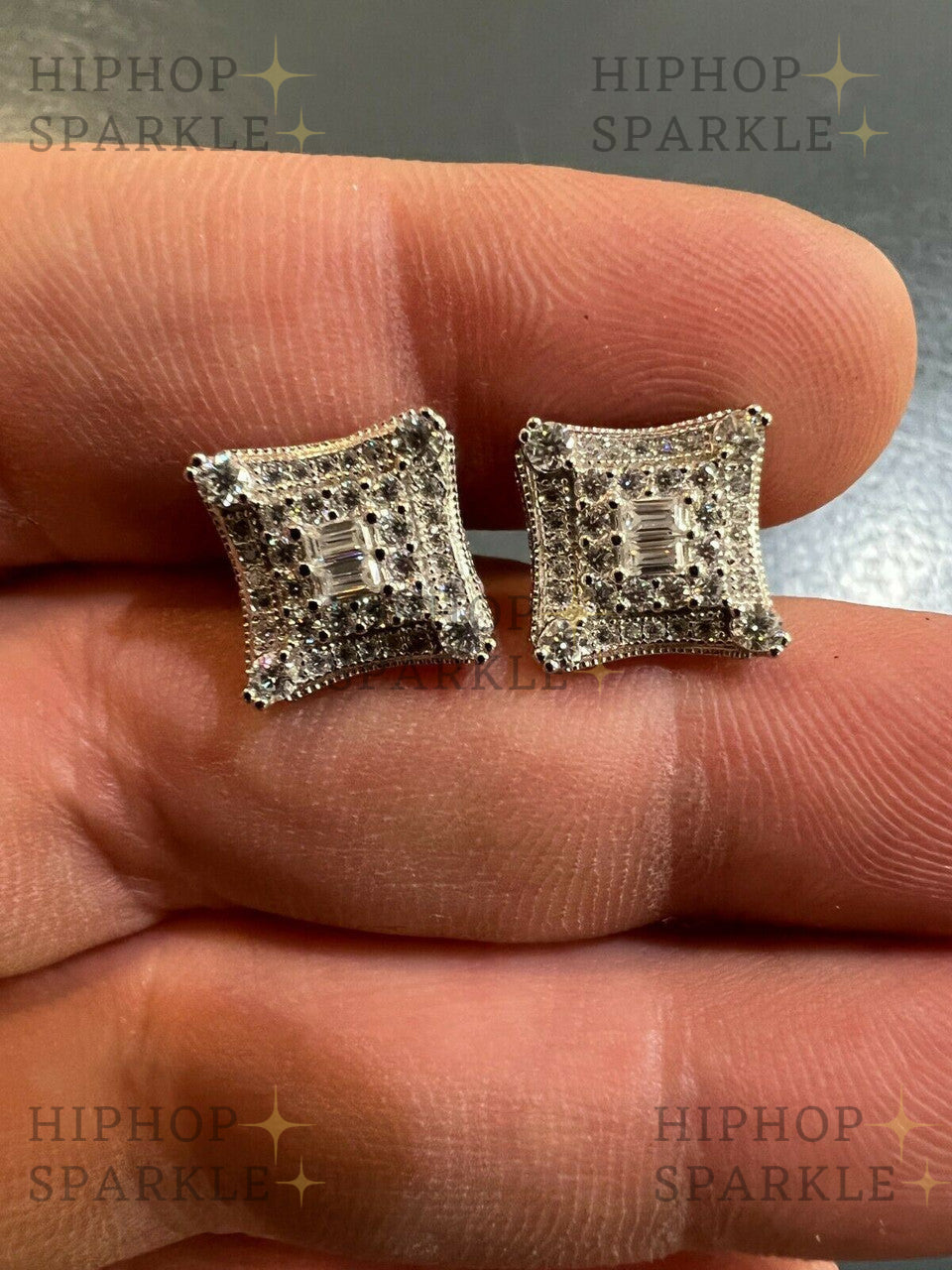 Moissanite NYC Kite Iced Out Earrings - 925 Silver