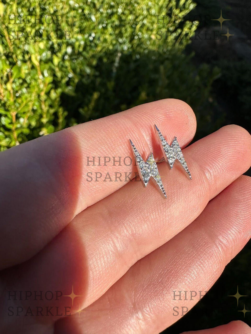 Moissanite Lightning Bolt Iced Out Earrings - 925 Silver