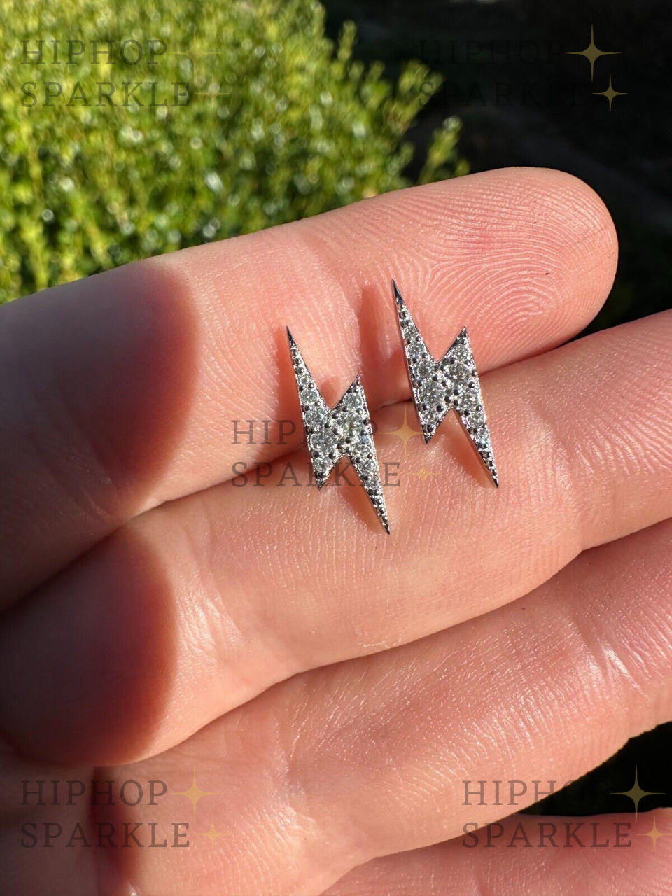 Moissanite Lightning Bolt Iced Out Earrings - 925 Silver