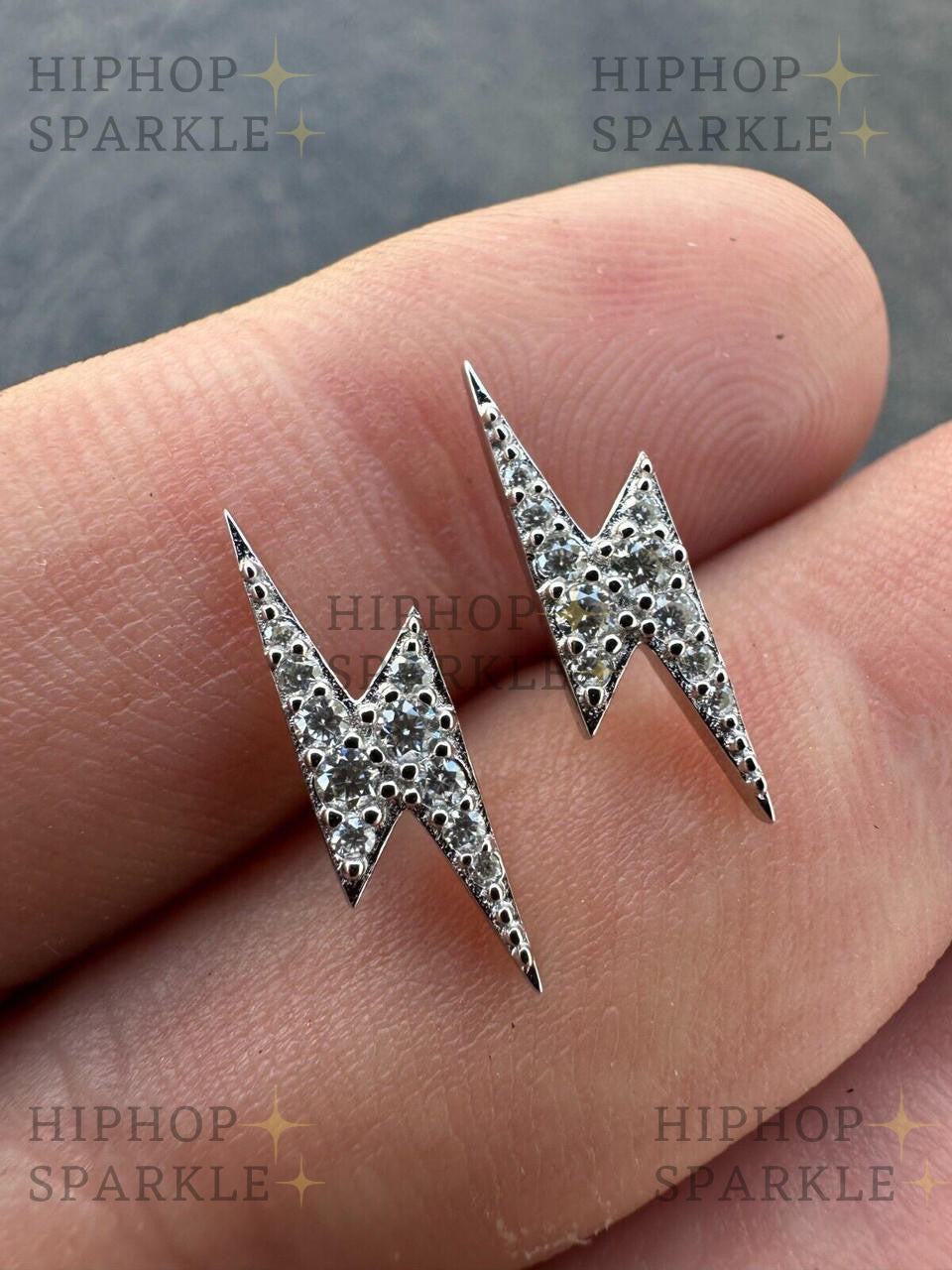 Moissanite Lightning Bolt Iced Out Earrings - 925 Silver