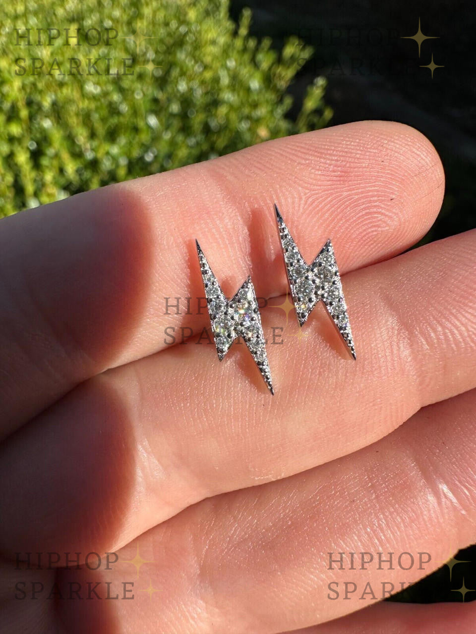 Moissanite Lightning Bolt Iced Out Earrings - 925 Silver