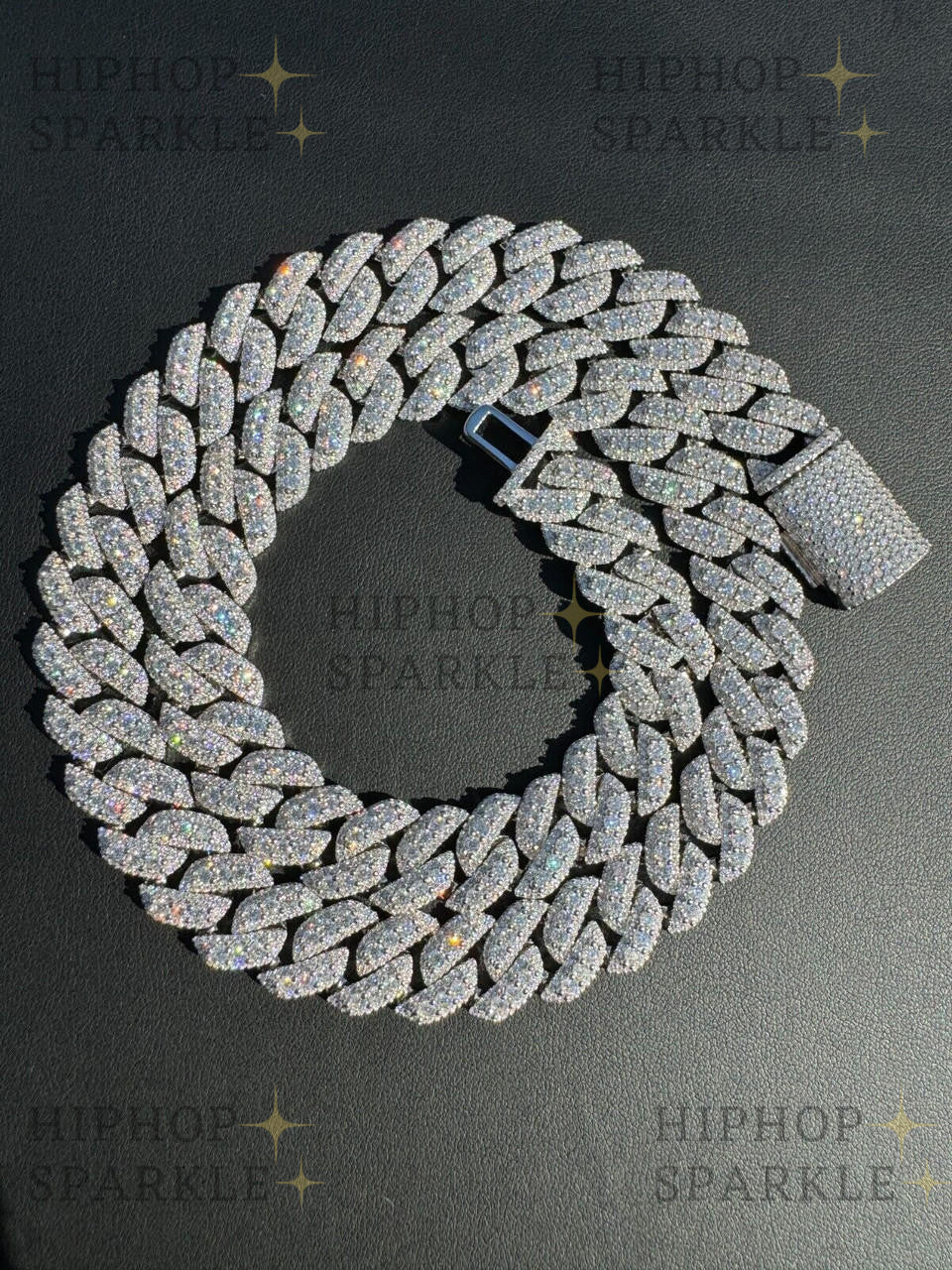 Moissanite Real Miami Cuban Link Chain Iced Hip Hop Necklace - 925 Silver - 16"-24"