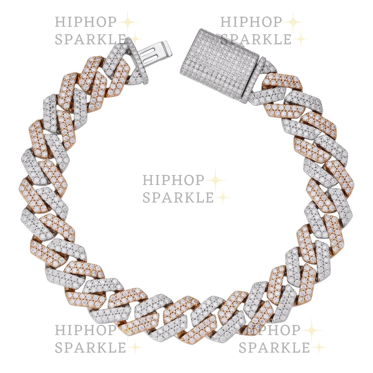 Moissanite Miami Cuban Link Prong Bracelet - 14k Rose Gold Vermeil & 925 Silver