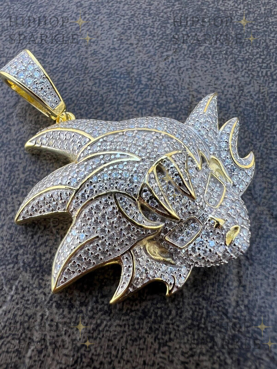 Moissanite Goku Saiyan Dragon Ball Z Iced Out Pendant - 14k Gold Vermeil & 925 Silver