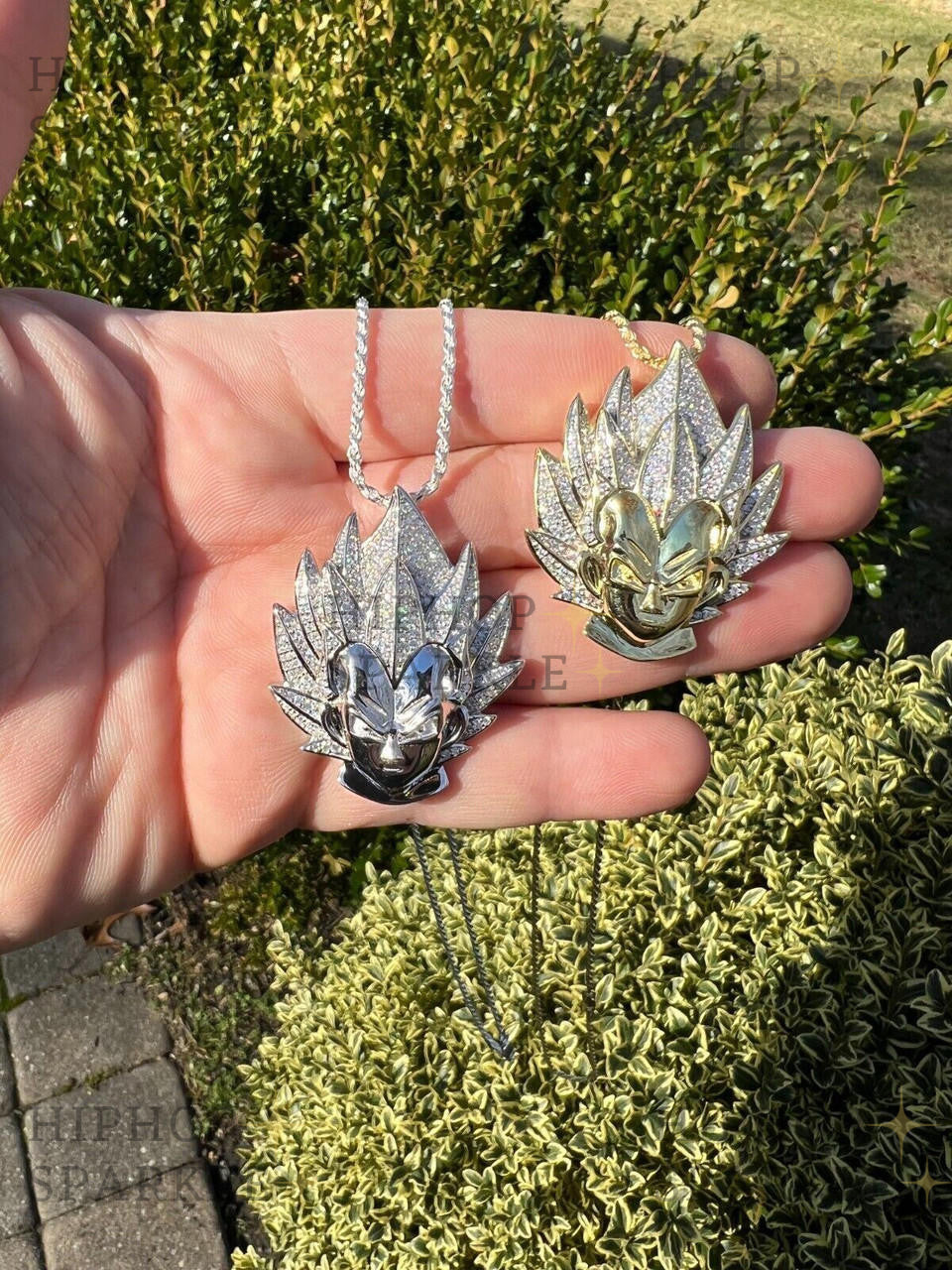 Moissanite Iced Out Goku Super Saiyan Dragon Ball Pendant - 14k Gold Vermeil & 925 Silver