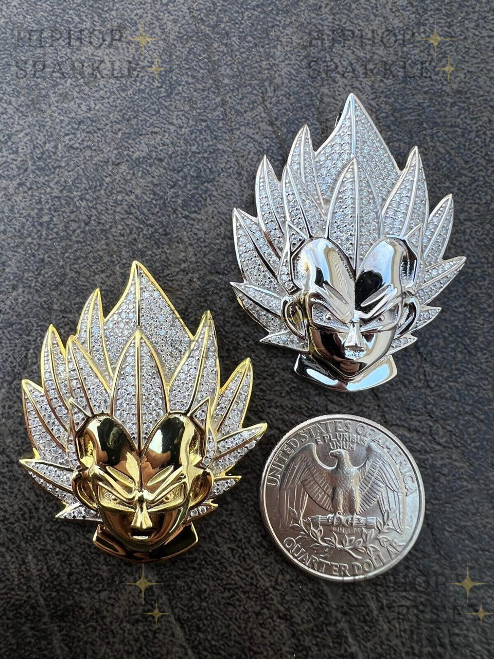 Moissanite Iced Out Goku Super Saiyan Dragon Ball Pendant - 14k Gold Vermeil & 925 Silver