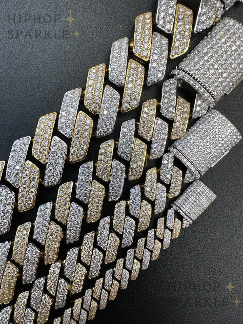 Moissanite Miami Cuban Link Prong Bracelet Iced Out - 14k Gold Vermeil & 925 Silver