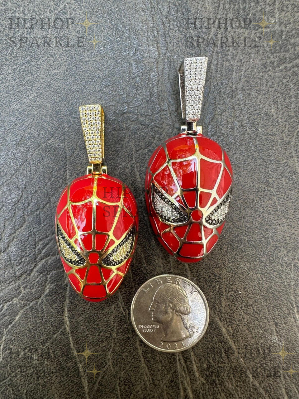 Moissanite Spider-Man Mask Pendant - 14k Gold Vermeil & 925 Silver