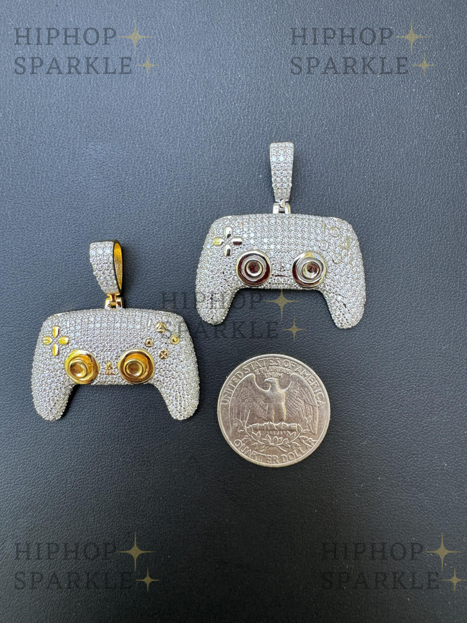 Moissanite Iced Out PlayStation PS5 Controller Pendant - 14k Gold Vermeil & 925 Silver