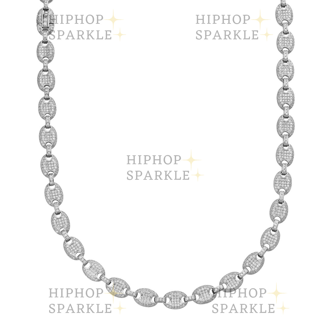 Moissanite Classic Gucci Link Chain Necklace Iced Out - 925 Silver - 8mm