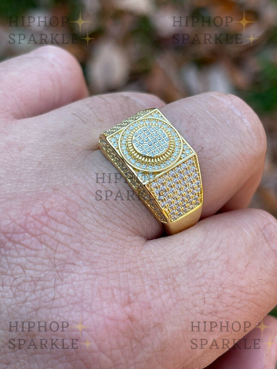 Iced Out Moissanite Billionaire’s Club Ring –  14k Gold Vermeil & 925 Silver