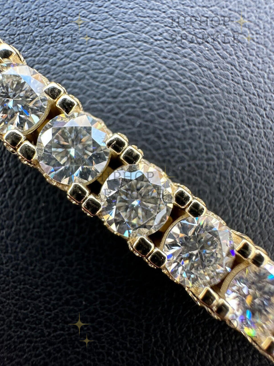 MOISSANITE Reinvented Tennis Bracelet Iced Out On All Sides - 14k Gold Vermeil 925 Silver - 5mm