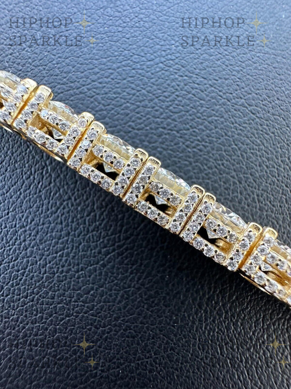 MOISSANITE Reinvented Tennis Bracelet Iced Out On All Sides - 14k Gold Vermeil 925 Silver - 5mm