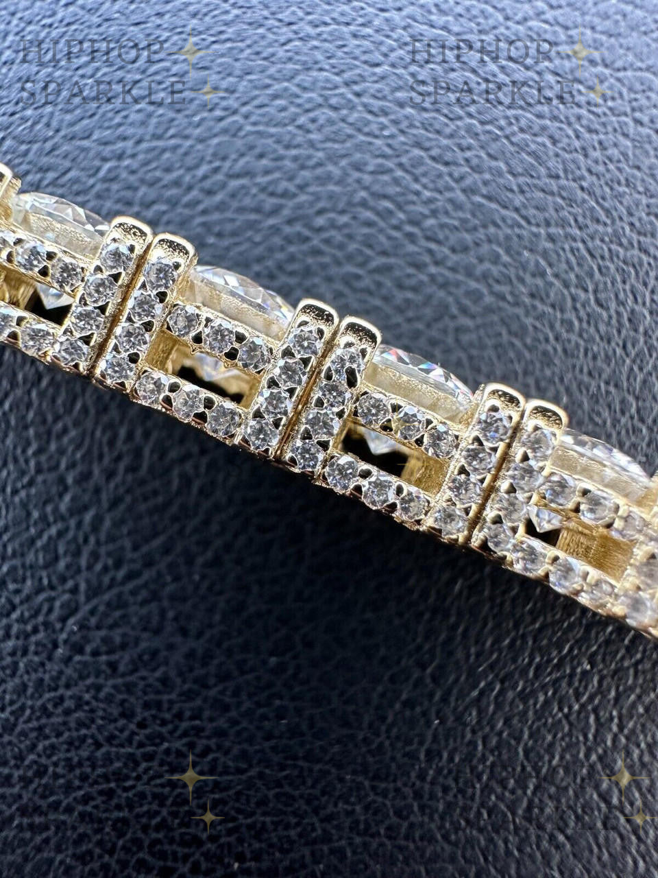 MOISSANITE Reinvented Tennis Bracelet Iced Out On All Sides - 14k Gold Vermeil 925 Silver - 5mm