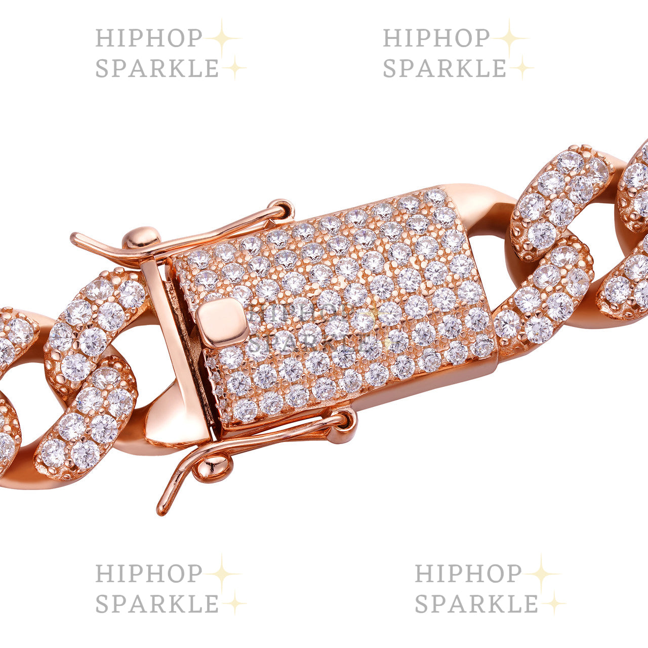 Moissanite Classic Miami Cuban Link Chain Necklace Iced Out - 14k Rose Gold Vermeil & 925 Silver - 6mm-18mm