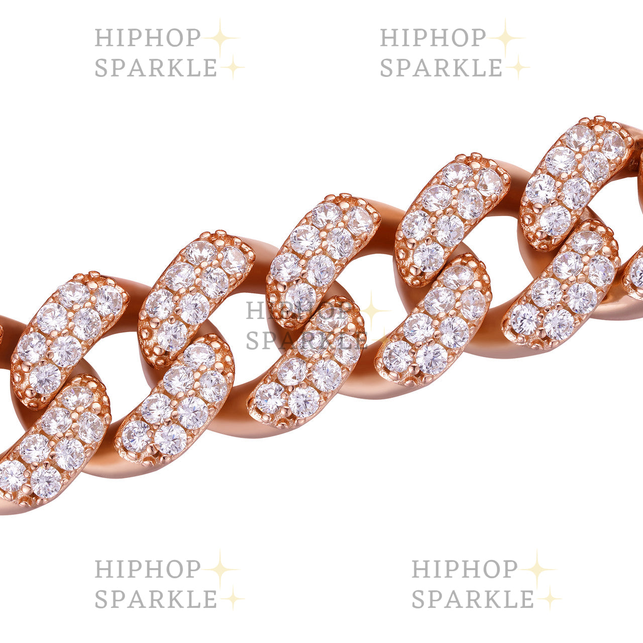 Moissanite Classic Miami Cuban Link Chain Necklace Iced Out - 14k Rose Gold Vermeil & 925 Silver - 6mm-18mm