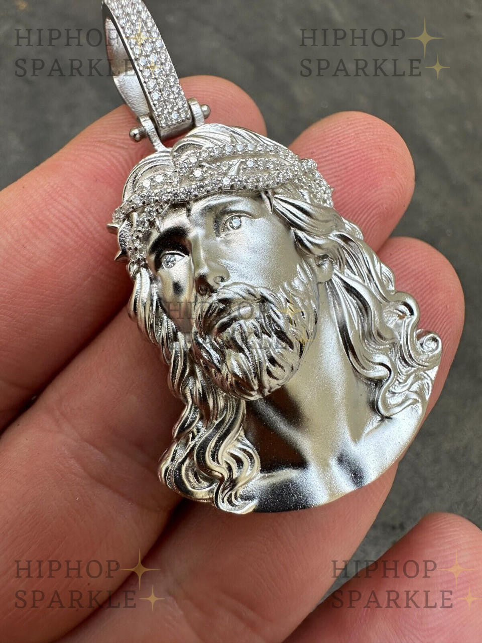 Moissanite Passion of the Christ Jesus Pendant - 925 Silver