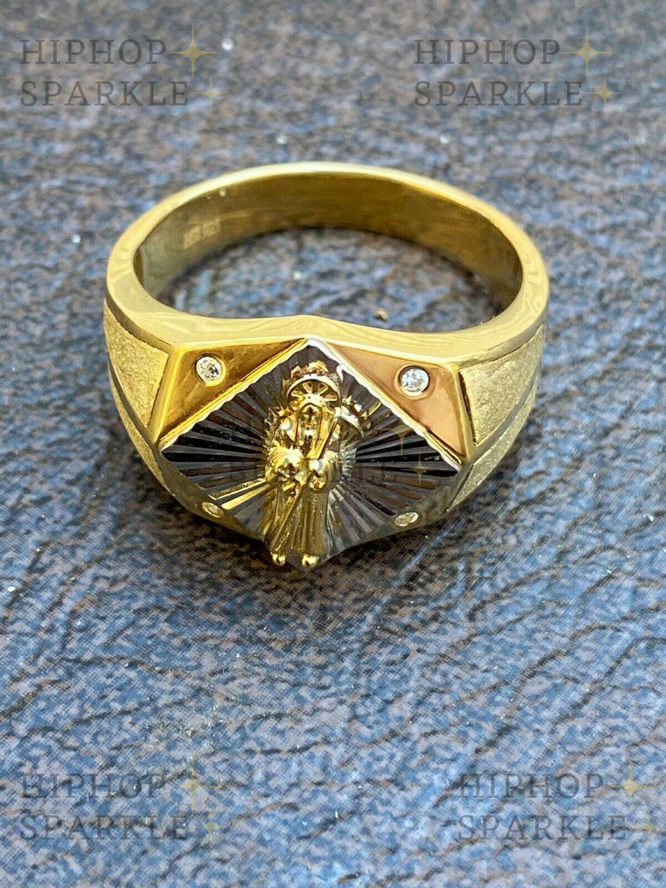 Santa Muerte Two-Tone Death Ring – 14k Gold Vermeil & 925 Silver