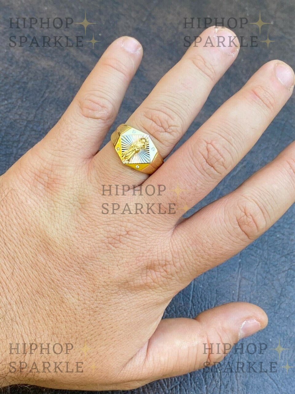 Santa Muerte Two-Tone Death Ring – 14k Gold Vermeil & 925 Silver