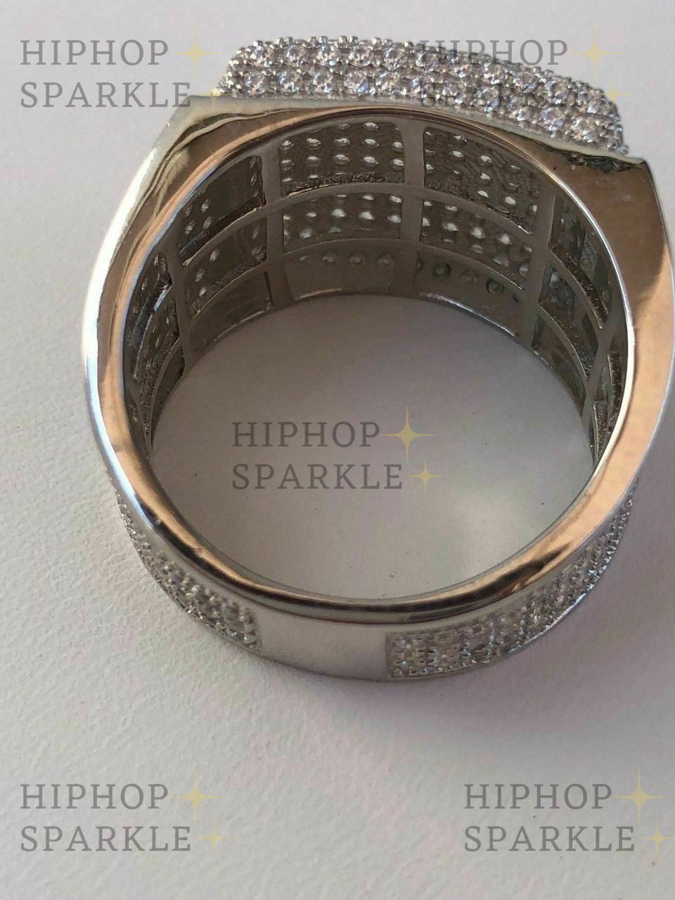 Moissanite HiphopSparkle OG Ring - Square Pinky Ring - 925 Silver