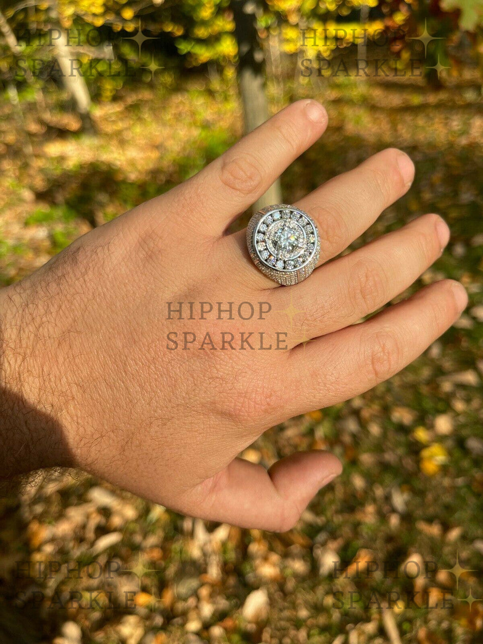 Big Stone Moissanite Iconic Rapper Ring – 925 Silver