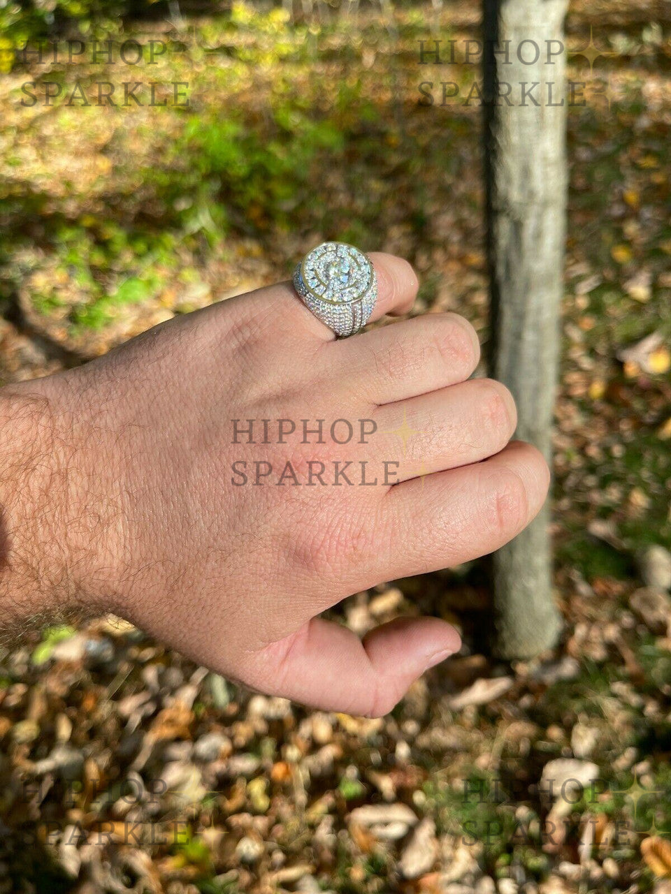 Big Stone Moissanite Iconic Rapper Ring – 925 Silver