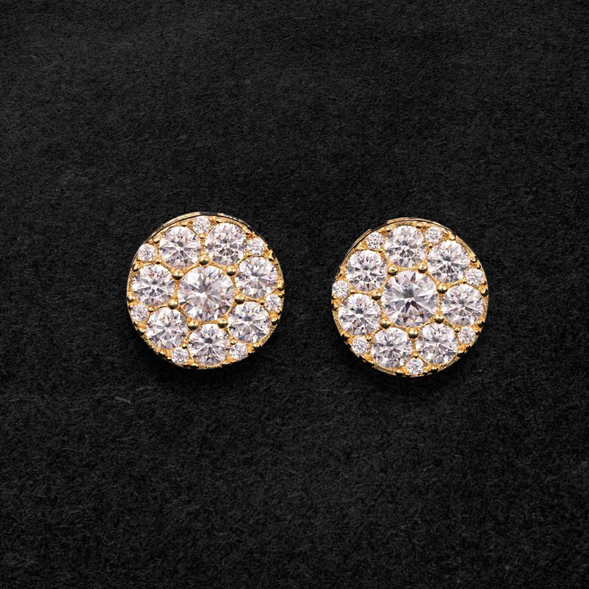 Exquisite Moissanite Cluster Halo Stud Earrings