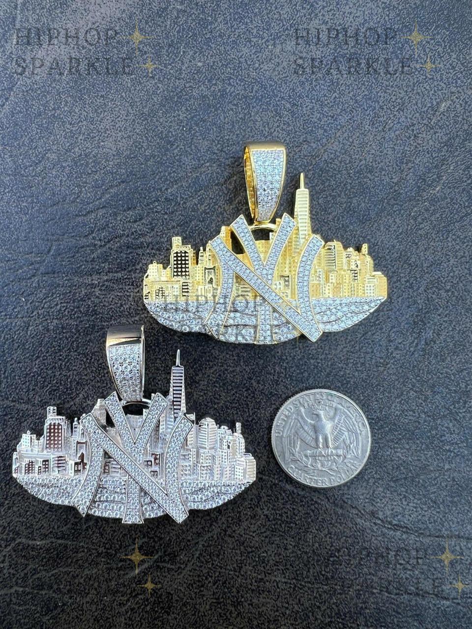 Moissanite NYC Skyline Hip Hop Pendant - 14k Gold Vermeil & 925 Silver