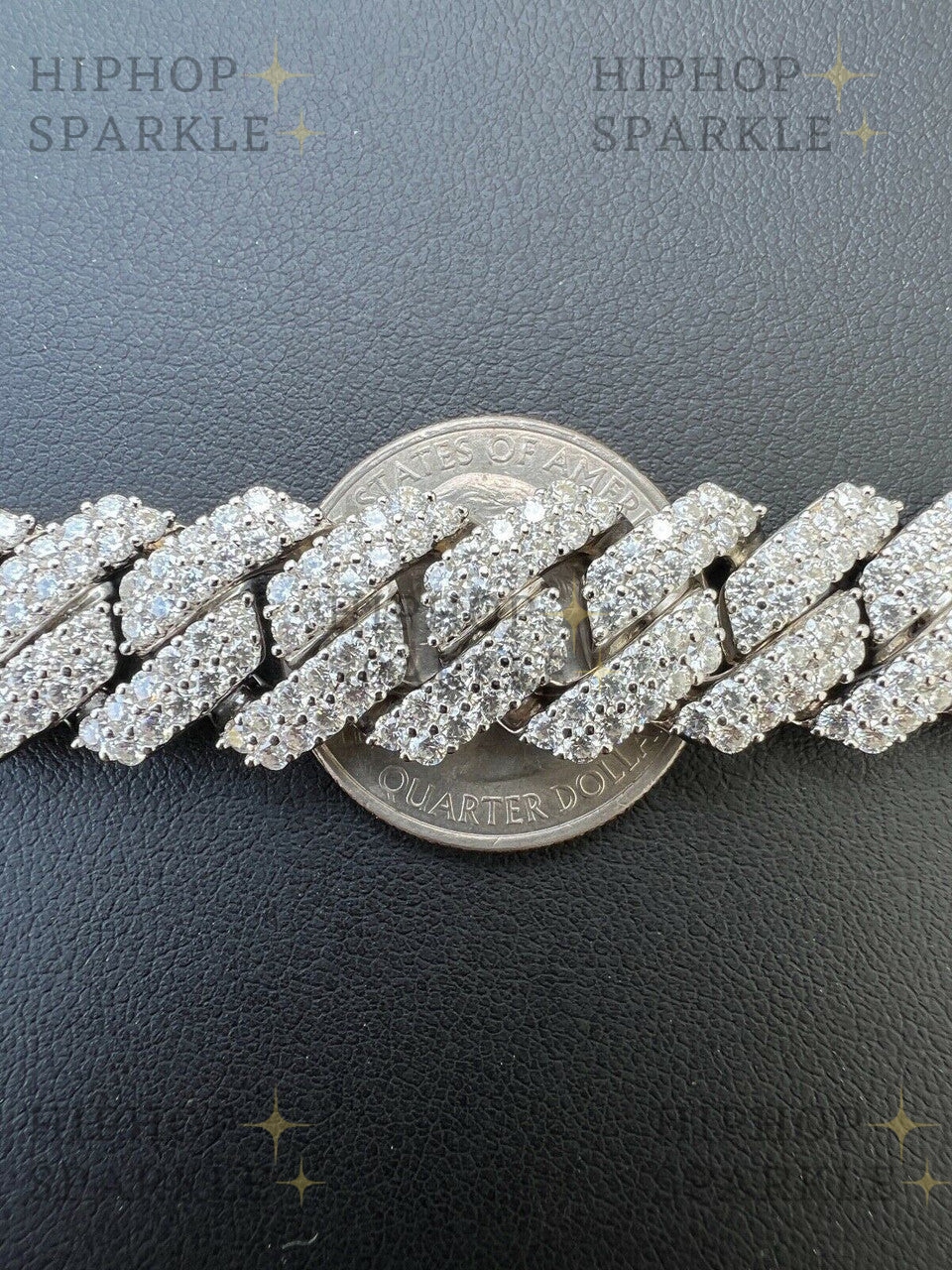 Moissanite Prong Cuban Link Chain Real Iced Necklace - Hip Hop - Passes Diamond Test