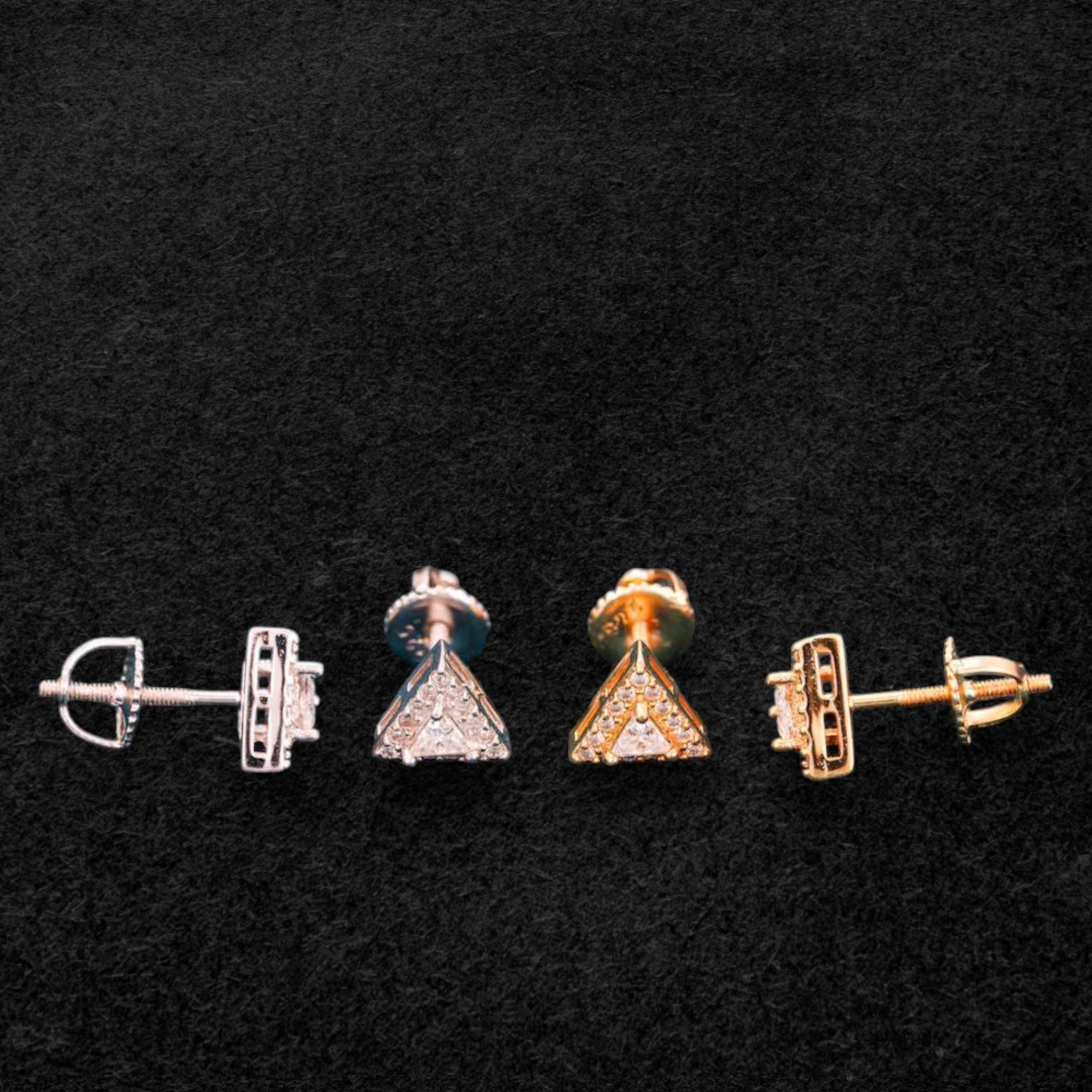 Radiant Moissanite Pyramid Stud Earrings