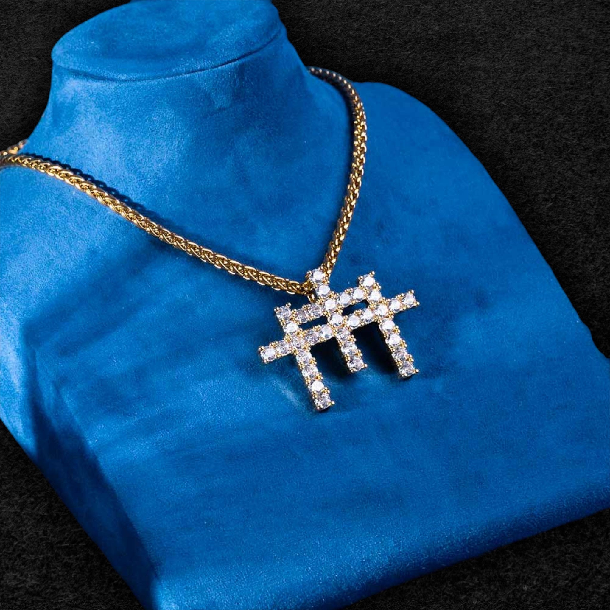 Moissanite Three Cross Necklace