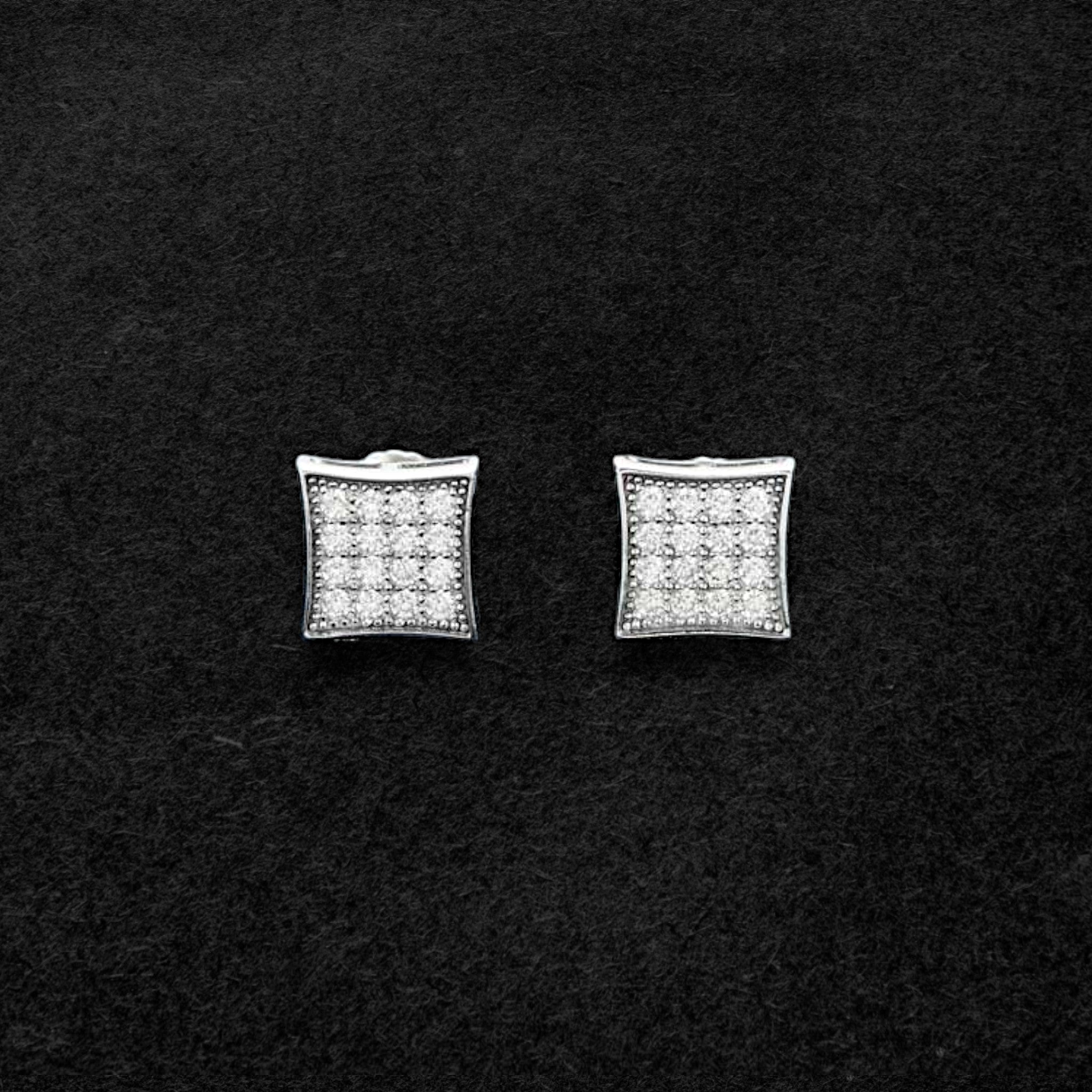 Radiant Moissanite Square Stud Earrings