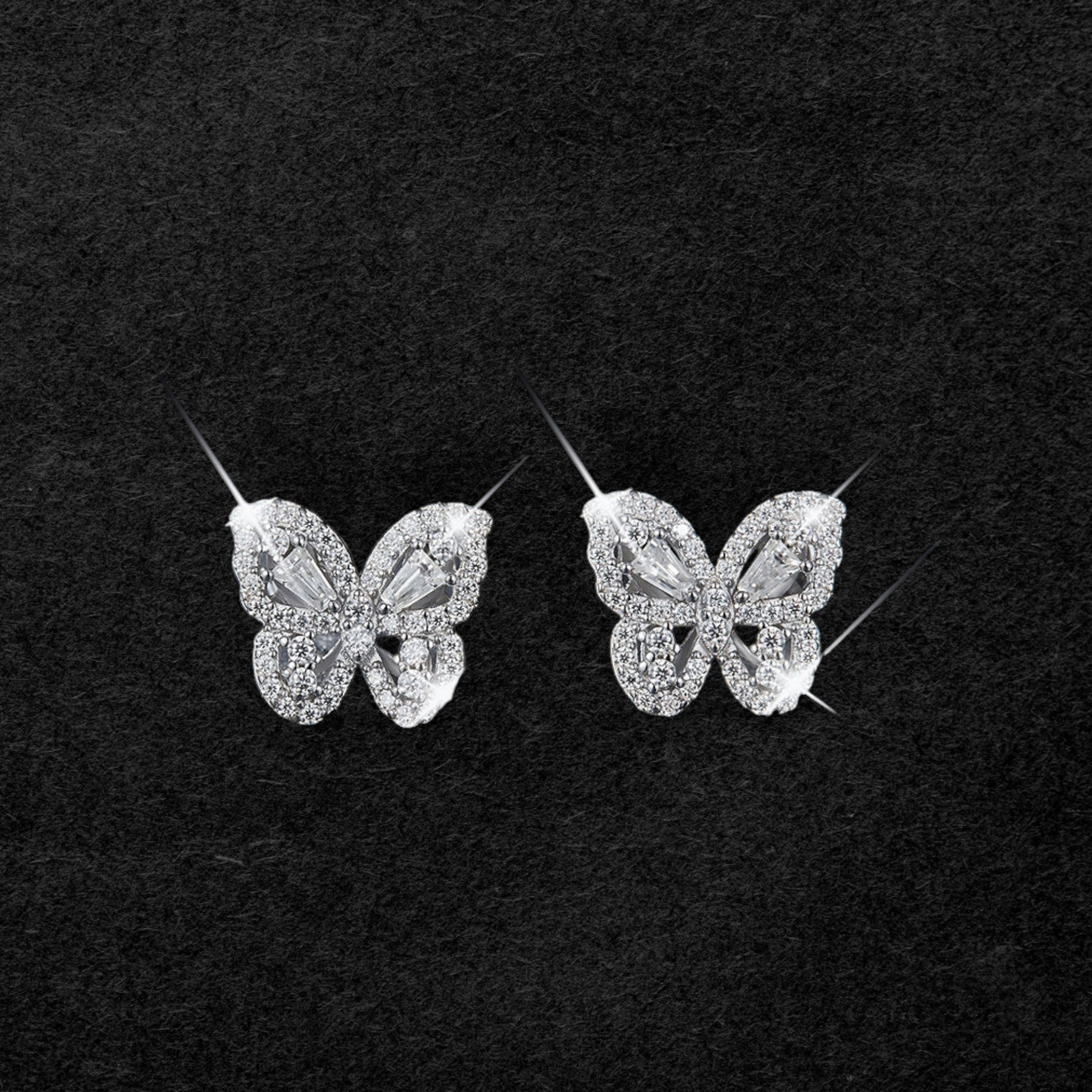 Exquisite Moissanite Butterfly Stud Earrings